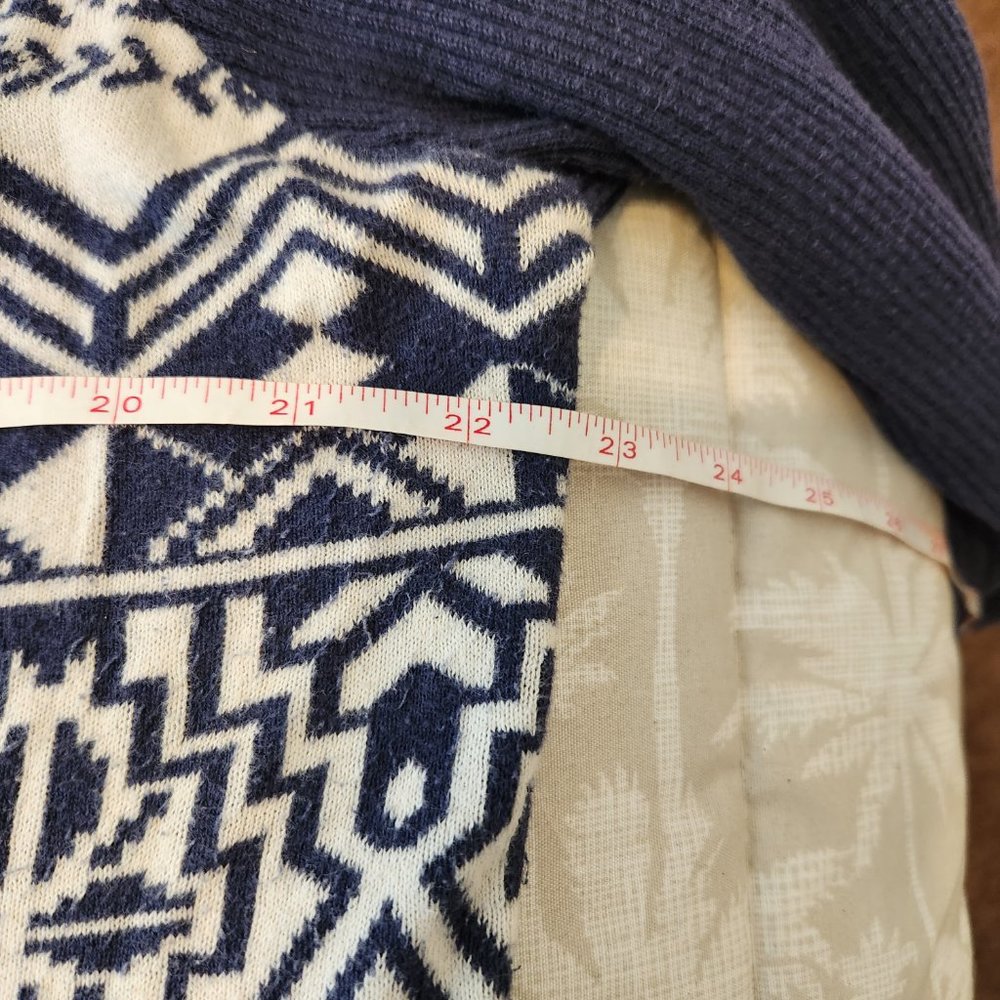 Lucky Brand Open Front Waterfall Sweater Blue/Beige - Picture 8 of 11